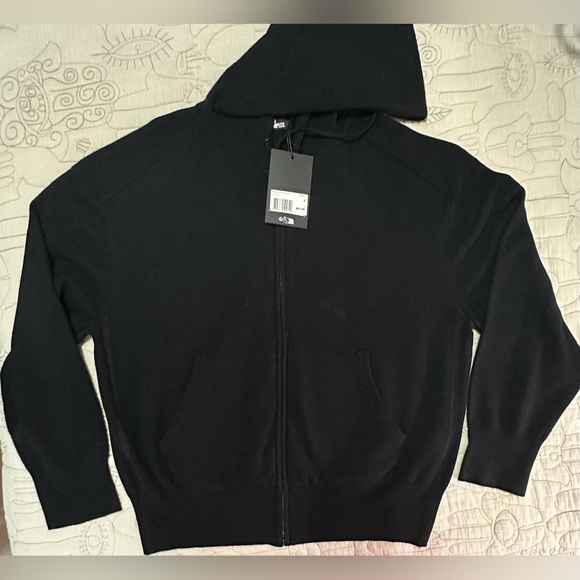 NWT The Kooples Cashmere and Wool Hoodie Sz M & Pants Sz L Set Black Oversized - Picture 7 of 16